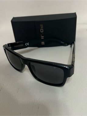Police Black Sunglasses with Dark Gray Lenses